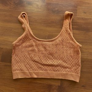 For love and lemons knitz cropped peach salmon knit tank